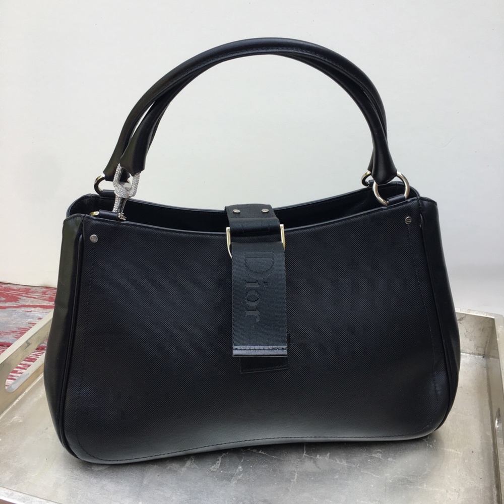 Vintage Christian Dior Paris Bagw silver details